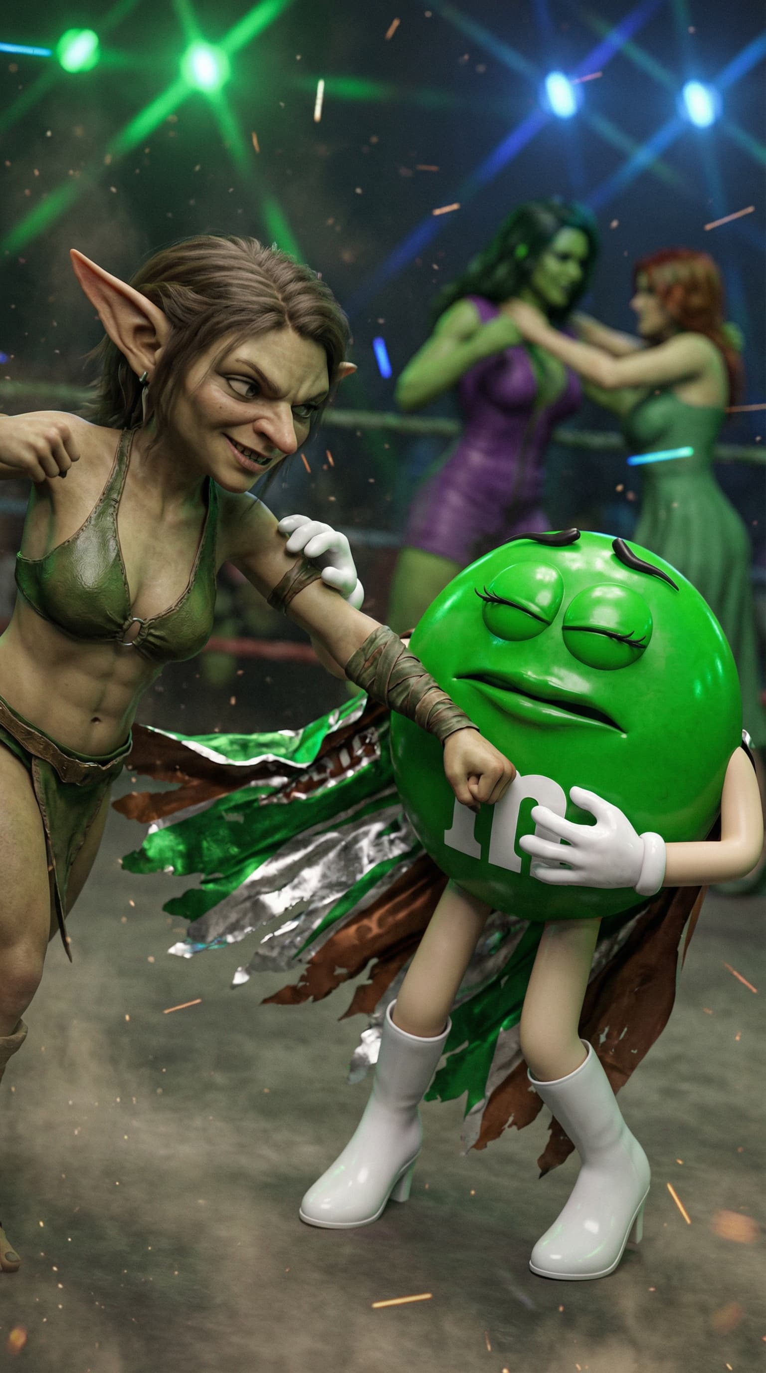 Green M&M vs Goblin