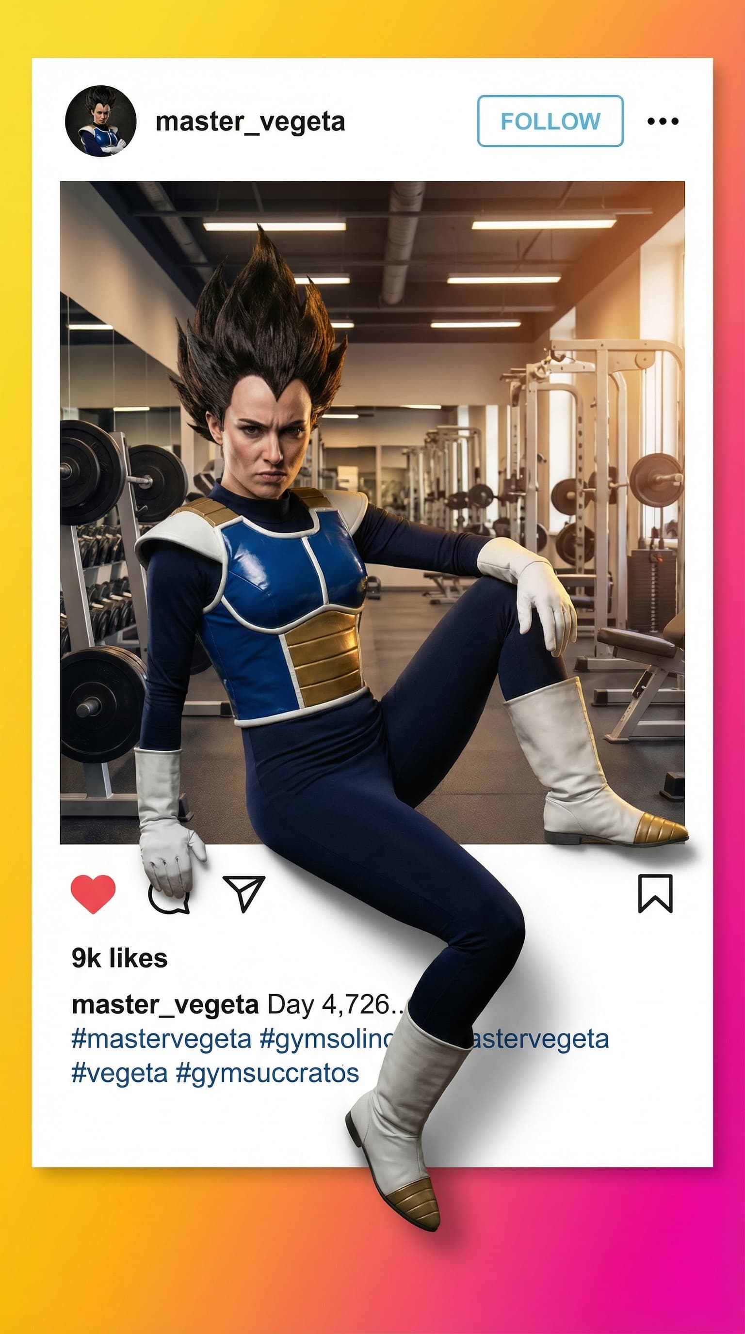 Vegeta Instagram Cosplay